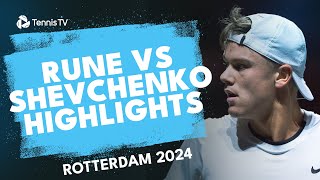 Holger Rune vs Alexander Shevchenko Highlights  Rotterdam 2024 [upl. by Llessur549]