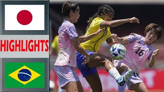 Japan vs Brazil Extended Highlights amp All Goals  PreMatch Womens Football Olympic Games 2024 [upl. by Lennahs]