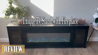 Fireplace And TV Stand Review  ONEINMIL 80quot Fireplace TV Stand with 50quot Electric Fireplace [upl. by Cosetta]