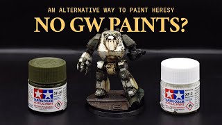 Painting Horus Heresy without Any GW Paints  Horus Heresy Death Guard Contemptor Dreadnought [upl. by Fitzgerald80]