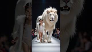 Big lion Cute baby fashion show lion baby agt shorts rksedit [upl. by Deborath]