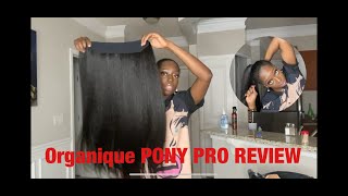 ORGANIQUE PONY PRO HAIR REVIEW  NATURAL YAKI 32 inch easy wrap ponytail [upl. by Dinse]