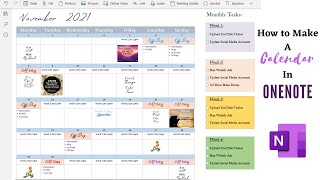 How to organize your Calendar In OneNote  Design a Calendar In OneNote [upl. by Yelrehs249]