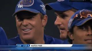 IPL 2009 RR VS KKR MATCH HIGHLIGHTS  SUPER OVER MATCH crickethighlights iplhighlights [upl. by Wiseman]