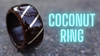 Making the ring using coconut shell  biddis creativity  How to make a ring [upl. by Aivon370]