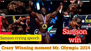 Emotional Winning moment MrOlympia 2024  Samson crying speech ikramullah mrolympia2024 win [upl. by Eronel528]