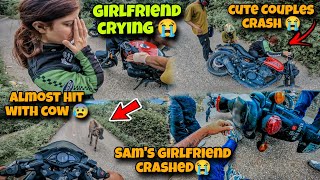 Couples Crash On HiGHWAY 😰 Girlfriend CRYING 😭 Almost Hit With Cow 💔 [upl. by Rebah]