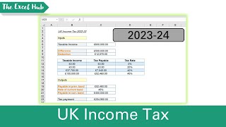 Calculate 202324 UK Income Tax – Using VLOOKUP In Excel [upl. by Reo46]