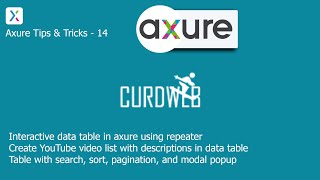 Axure Tips amp Tricks  14  interactive data table in axure using repeater  video gallery [upl. by Dloreg182]