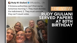 Rudy Giuliani Served Papers At 80th Birthday  The View [upl. by Noorah226]