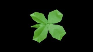 Origami Shamrock deluxe Schweres Kleeblatt  Tutorial HD [upl. by Silohcin572]