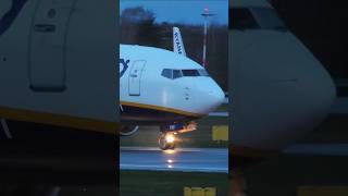 HARD LANDING Ryanair B737800 Landing at Łódź Airport from Milan 🇮🇹 shorts ryanair boeing viral [upl. by Jerrine848]