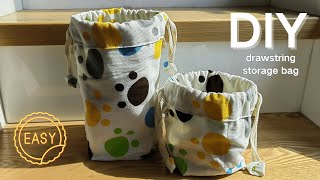 Easy DIY Drawstring Bag Tutorial for Beginners  Simple StepbyStep Sewing Project [upl. by Agueda]