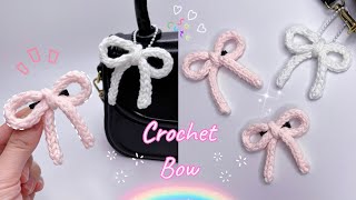 How To Crochet a Bow 🎀 Simple and Easy  Móc Chiếc Nơ Xinh [upl. by Atinal522]