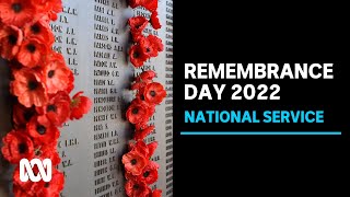 LIVE Remembrance Day National Ceremony 2022 🎖️  OFFICIAL BROADCAST  ABC Australia [upl. by Pierrette]