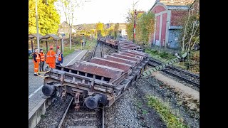 Entgleisung zweier Güterwaggons am Bahnhof Ferndorf 23 Oktober 2024 [upl. by Uriisa]