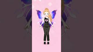 A stunning blondehaired girl with radiant blue wings and a sleek black outfit  a magical vibe [upl. by Nadual]