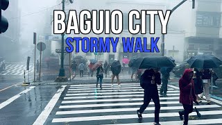 Walking in Baguio City During Typhoon Carina 2024  Baguio City Philippines [upl. by Maybelle92]