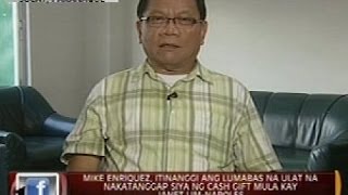 24 Oras Mike Enriquez itinangging tumanggap siya ng cash gift mula kay Napoles [upl. by Cornish]