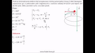 Magnetyzm Tor śrubowy elektron w polu magnetycznym siła Lorenza 🟢 fizykakursy [upl. by Boor582]