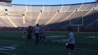 4star recruits Nico Collins Ambry Thomas run drills at Michigan Stadium [upl. by Nadiya]