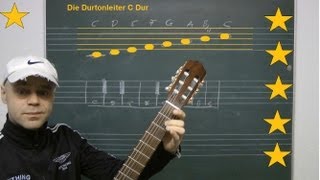 Harmonielehre Gitarre  Durtonleiter Teil 1 C Dur [upl. by Strang442]