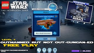 Lego Star Wars The Skywalker Saga Lvl 4 Outmanned but not OutGunganed FREE PLAY  HTG [upl. by Niuqaoj]