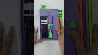 Purple multifunction jumbo pencil box with filling aesthetic stationery stationery pencilbox [upl. by Eiramanin]