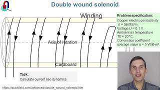 Double wound solenoid QuickField FEA simulation example [upl. by Wald]