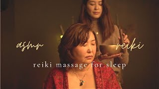 ASMR Reiki Massage for Sleep  Release Blocks Real Person Scalp Massage Gua Sha Crystal Healing [upl. by Annayak]