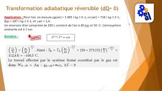 Transformation adiabatique réversible avec application [upl. by Itsrejk]