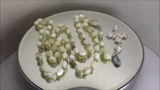 Mother of Pearl Beads Sterling Silver Rosary [upl. by Levona]