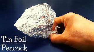 Aluminum Foil Peacock  Tin Foil Sculpture [upl. by Adnulahs]