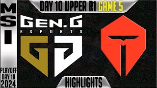 GEN vs TES Highlights Game 5  MSI 2024 Upper Round 1 Knockouts Day 10  GenG vs TOP Esports G5 [upl. by Namhcan]