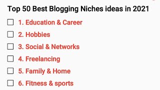 Top 50 Best Blogging niches ideas in 2021 [upl. by Ettennan]