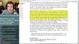 Philosophy Roulette 563  Illusionism as the Default Theory of Consciousness Daniel Dennett [upl. by Tfat]