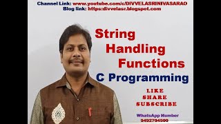 STRING HANDLING FUNCTIONS  C PROGRAMMING  string handling functions in C  STRING HANDLING IN C [upl. by Jemine]