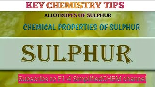 FORM 3 SULPHUR AND ITS COMPOUNDS  Extraction allotropes properties of sulphur [upl. by Macdougall]