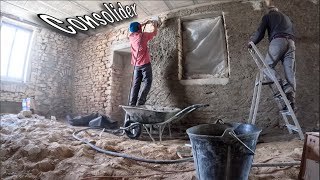 🏚🌹 ENDUIT SUPERFICIEL DES MURS INTÉRIEURS Qui se tenaient à moitié  Ruine n Rozes Episode 158 [upl. by Barna]