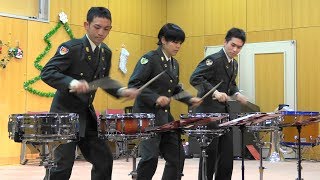 Percussion Trio 🥁 Japanese Army Band [upl. by Themis]