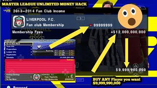 PES 25 PPSSPP CHEAT  INFINITE FUNDS  MASTER LEAGUE  NEW SERVER [upl. by Ianteen]