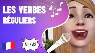 🇫🇷 Les verbes réguliers en chanson  🎵  Verbes en ER Français  débutant [upl. by Libbey129]