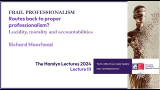 Hamlyn Lecture III Routes back to ethics [upl. by Orfield]