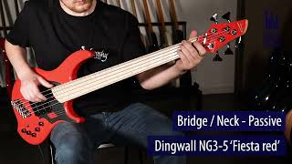 Dingwall Guitars NG35 Fiesta Red Live Demo  BassFreaksnet [upl. by Cirdor]