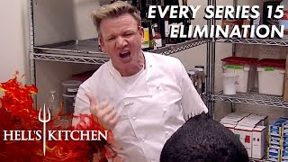 Every Series 15 Elimination on Hells Kitchen [upl. by Ynohtnacram960]