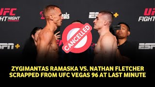 UFC Vegas 96 Zygimantas Ramaska ​​vs Nathan Fletcher fight canceled at last minute what happened [upl. by Desma]