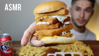 ASMR MCDONALDS 5 STACKER FILET O FISH BURGER  MOUNTAIN OF FRIES  MUKBANG REAL EATING SOUNDS [upl. by Hacim]