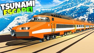 Escaping a HUGE TSUNAMI With a JET TRAIN in Stormworks Stormworks Gameplay Tsunami Survival [upl. by Qiratla]