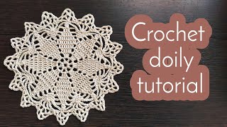 CROCHET Doily Tutorial  12 rounds [upl. by Derby]