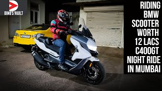 BMW Scooter Worth 12 Lacs Night Ride in Mumbai C400GT First Ride Review [upl. by Dnesnwot]